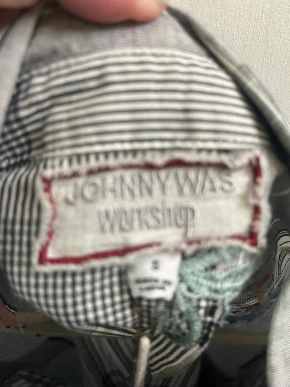 Johnny Was Workshop  Plaid Button-Up Blouse with Multicolor Floral Embroidery